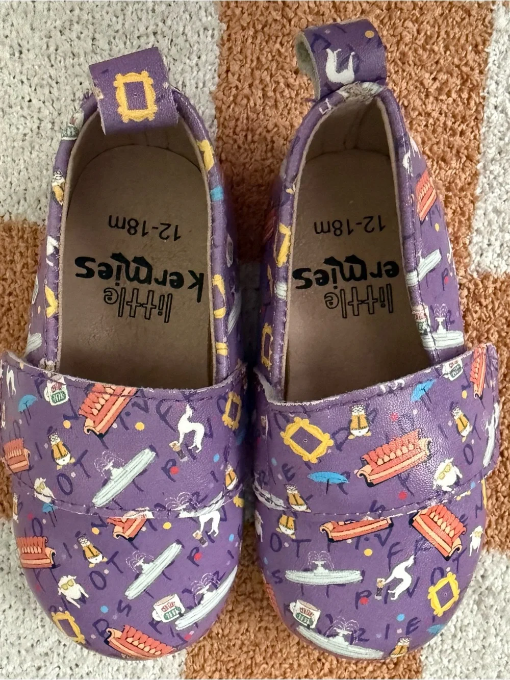 Toddler Girls Friends Themed Velcro Strap Flats